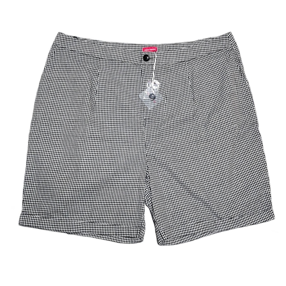 Urban Threads Shorts Women 26 Plus Black White Plaid Micro‎ Check Casual Dressy
